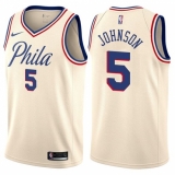 Youth Nike Philadelphia 76ers #5 Amir Johnson Swingman Cream NBA Jersey - City Edition