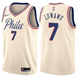 Men's Nike Philadelphia 76ers #7 Timothe Luwawu Authentic Cream NBA Jersey - City Edition