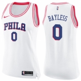 Women's Nike Philadelphia 76ers #0 Jerryd Bayless Swingman White/Pink Fashion NBA Jersey