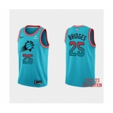 Men's Phoenix Suns #25 Mikal Bridges 2022-23 Blue City Edition Stitched Basketball Jersey