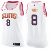 Women's Nike Phoenix Suns #8 George King Swingman White/Pink Fashion NBA Jersey