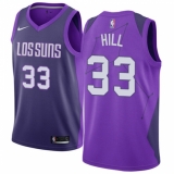 Men's Nike Phoenix Suns #33 Grant Hill Authentic Purple NBA Jersey - City Edition