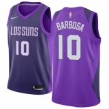 Men's Nike Phoenix Suns #10 Leandro Barbosa Authentic Purple NBA Jersey - City Edition