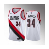 Men's Portland Trail Blazers #34 Jabari Walker White Association Edition Stitched Basketball Jersey