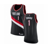 Women's Portland Trail Blazers #1 Anfernee Simons Swingman Black Basketball Jersey - Icon Edition