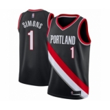 Youth Portland Trail Blazers #1 Anfernee Simons Swingman Black Basketball Jersey - Icon Edition