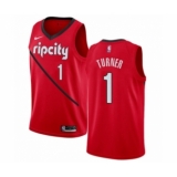 Men's Nike Portland Trail Blazers #1 Evan Turner Red Swingman Jersey - Earned Edition