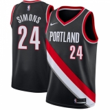 Youth Nike Portland Trail Blazers #24 Anfernee Simons Swingman Black NBA Jersey - Icon Edition