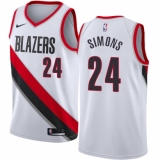 Men's Nike Portland Trail Blazers #24 Anfernee Simons Swingman White NBA Jersey - Association Edition