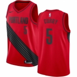 Men's Nike Portland Trail Blazers #5 Seth Curry Swingman Red NBA Jersey Statement Edition