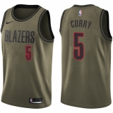 Men's Nike Portland Trail Blazers #5 Seth Curry Swingman Green Salute to Service NBA Jersey