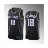 Men's Sacramento Kings #18 Jalen Slawson Black 2023 Draft Statement Edition Stitched Jersey