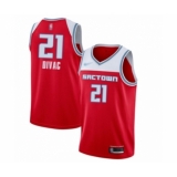 Youth Sacramento Kings #21 Vlade Divac Swingman Red Basketball Jersey - 2019 20 City Edition