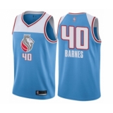 Men's Sacramento Kings #40 Harrison Barnes Authentic Blue Basketball Jersey - City Edition
