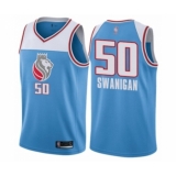 Women's Sacramento Kings #50 Caleb Swanigan Swingman Blue Basketball Jersey - City Edition