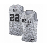 Men's San Antonio Spurs #22 Rudy Gay White Swingman Jersey - Earned Edition
