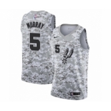 Men's San Antonio Spurs #5 Dejounte Murray White Swingman Jersey - Earned Edition