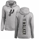 NBA Women's Nike San Antonio Spurs #18 Lonnie Walker Ash Backer Pullover Hoodie