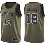 Men's Nike San Antonio Spurs #18 Lonnie Walker Swingman Green Salute to Service NBA Jersey