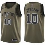 Men's Nike San Antonio Spurs #10 DeMar DeRozan Swingman Green Salute to Service NBA Jersey