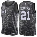 Men's Nike San Antonio Spurs #21 Tim Duncan Authentic Camo NBA Jersey - City Edition