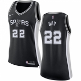 Women's Nike San Antonio Spurs #22 Rudy Gay Swingman Black Road NBA Jersey - Icon Edition