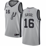 Women's Nike San Antonio Spurs #16 Pau Gasol Authentic Silver Alternate NBA Jersey Statement Edition
