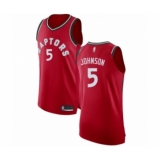 Men's Toronto Raptors #5 Stanley Johnson Authentic Red Basketball Jersey - Icon Edition