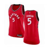 Women's Toronto Raptors #5 Stanley Johnson Swingman Red Basketball Jersey - Icon Edition