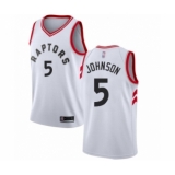 Youth Toronto Raptors #5 Stanley Johnson Swingman White Basketball Jersey - Association Edition