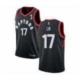 Women's Toronto Raptors #17 Jeremy Lin Swingman Black 2019 Basketball Finals Champions Jersey Statement Edition