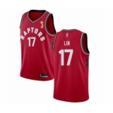 Youth Toronto Raptors #17 Jeremy Lin Swingman Red 2019 Basketball Finals Champions Jersey - Icon Edition