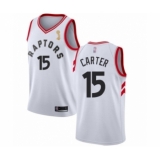 Youth Toronto Raptors #15 Vince Carter Swingman White 2019 Basketball Finals Champions Jersey - Association Edition