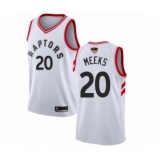 Men's Toronto Raptors #20 Jodie Meeks Authentic White 2019 Basketball Finals Bound Jersey - Association Edition