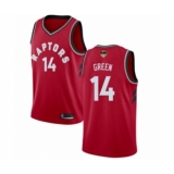 Men's Toronto Raptors #14 Danny Green Swingman Red 2019 Basketball Finals Bound Jersey - Icon Edition