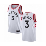 Men's Toronto Raptors #3 OG Anunoby Swingman White 2019 Basketball Finals Bound Jersey - Association Edition
