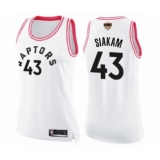 Women's Toronto Raptors #43 Pascal Siakam Swingman White Pink Fashion 2019 Basketball Finals Bound Jersey