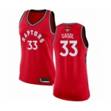Women's Toronto Raptors #33 Marc Gasol Swingman Red 2019 Basketball Finals Bound Jersey - Icon Edition