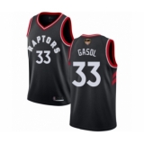Women's Toronto Raptors #33 Marc Gasol Swingman Black 2019 Basketball Finals Bound Jersey Statement Edition