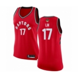 Women's Toronto Raptors #17 Jeremy Lin Swingman Red 2019 Basketball Finals Bound Jersey - Icon Edition