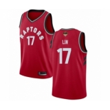 Youth Toronto Raptors #17 Jeremy Lin Swingman Red 2019 Basketball Finals Bound Jersey - Icon Edition