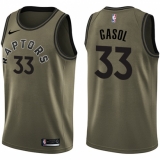 Men's Nike Toronto Raptors #33 Marc Gasol Green NBA Swingman Salute to Service Jersey
