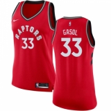 Women's Nike Toronto Raptors #33 Marc Gasol Red NBA Swingman Icon Edition Jersey