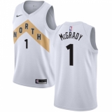 Men's Nike Toronto Raptors #1 Tracy Mcgrady Swingman White NBA Jersey - City Edition