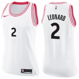 Women's Nike Toronto Raptors #2 Kawhi Leonard Swingman White Pink Fashion NBA Jersey