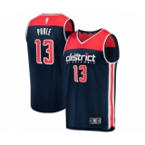 Men's Washington Wizards Navy #13 Jordan Poole Fast Break Statement Edition Stitched NBA Jersey