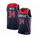 Men's Washington Wizards #34 C.J. Miles Authentic Navy Blue Finished Basketball Jersey - Statement Edition