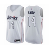 Men's Washington Wizards #14 Ish Smith Authentic White Basketball Jersey - City Edition