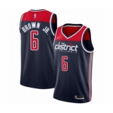Youth Washington Wizards #6 Troy Brown Jr. Swingman Navy Blue Finished Basketball Jersey - Statement Edition