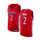 Men's Nike Washington Wizards #2 John Wall Red Swingman Jersey - Earned Edition